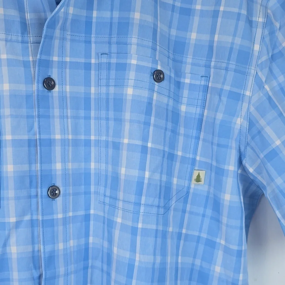 Lake & Trail Mens Blue/White PLAID Pocket Button down Shirt outdoors Sz.M - Picture 5 of 9